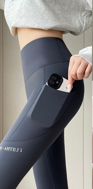 Gray Fleece Lined Deep pockets Winter Leggings