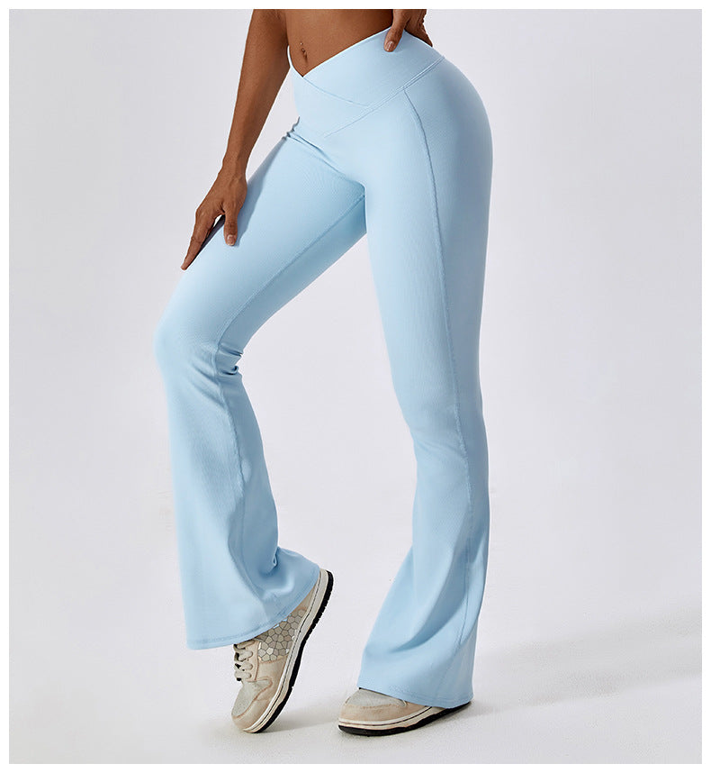 Pastel Blue V Waist Flare Legging