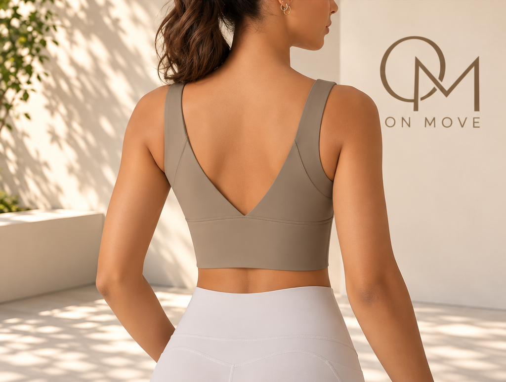 Mocha V-Back Sculpt Sports Top