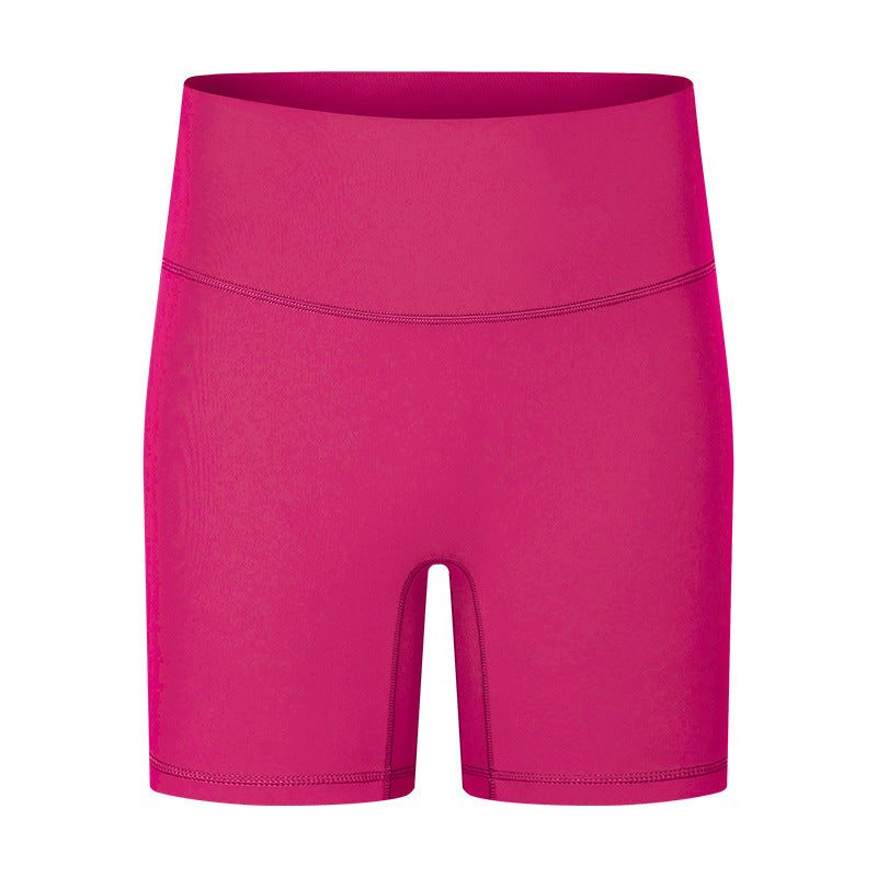 Red High Wasted Biker Shorts