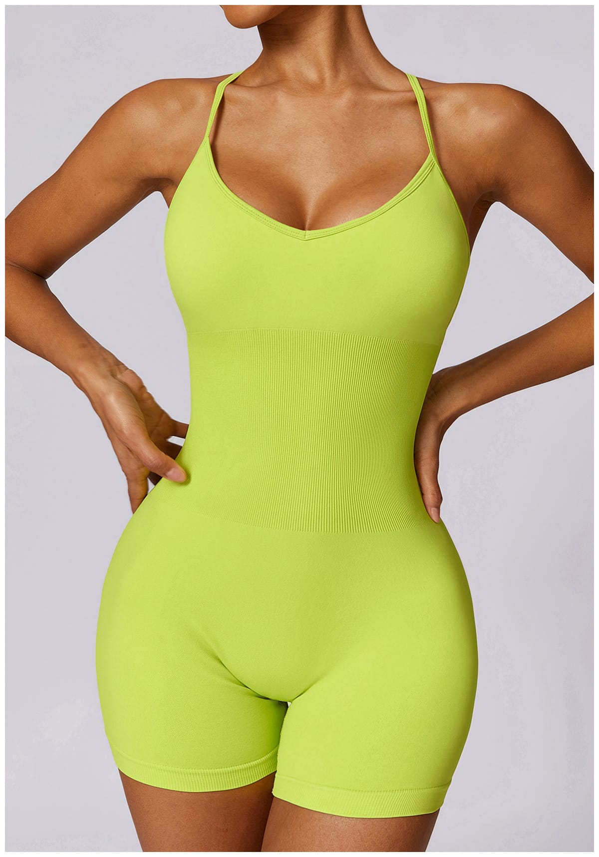 Lime Backless Tummy Control Romper