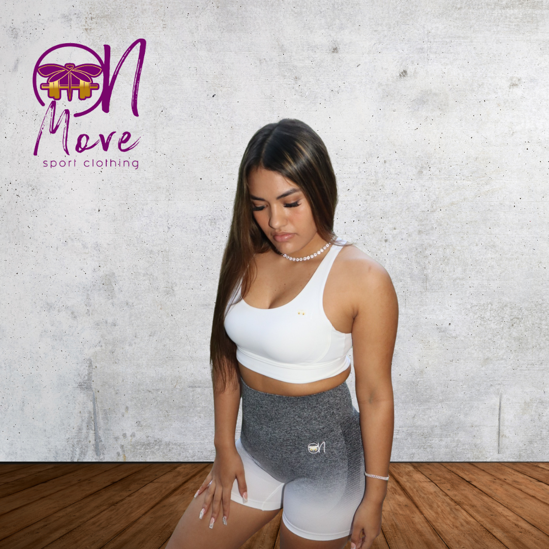 Scrunch Butt Ombre Grey and White Shorts