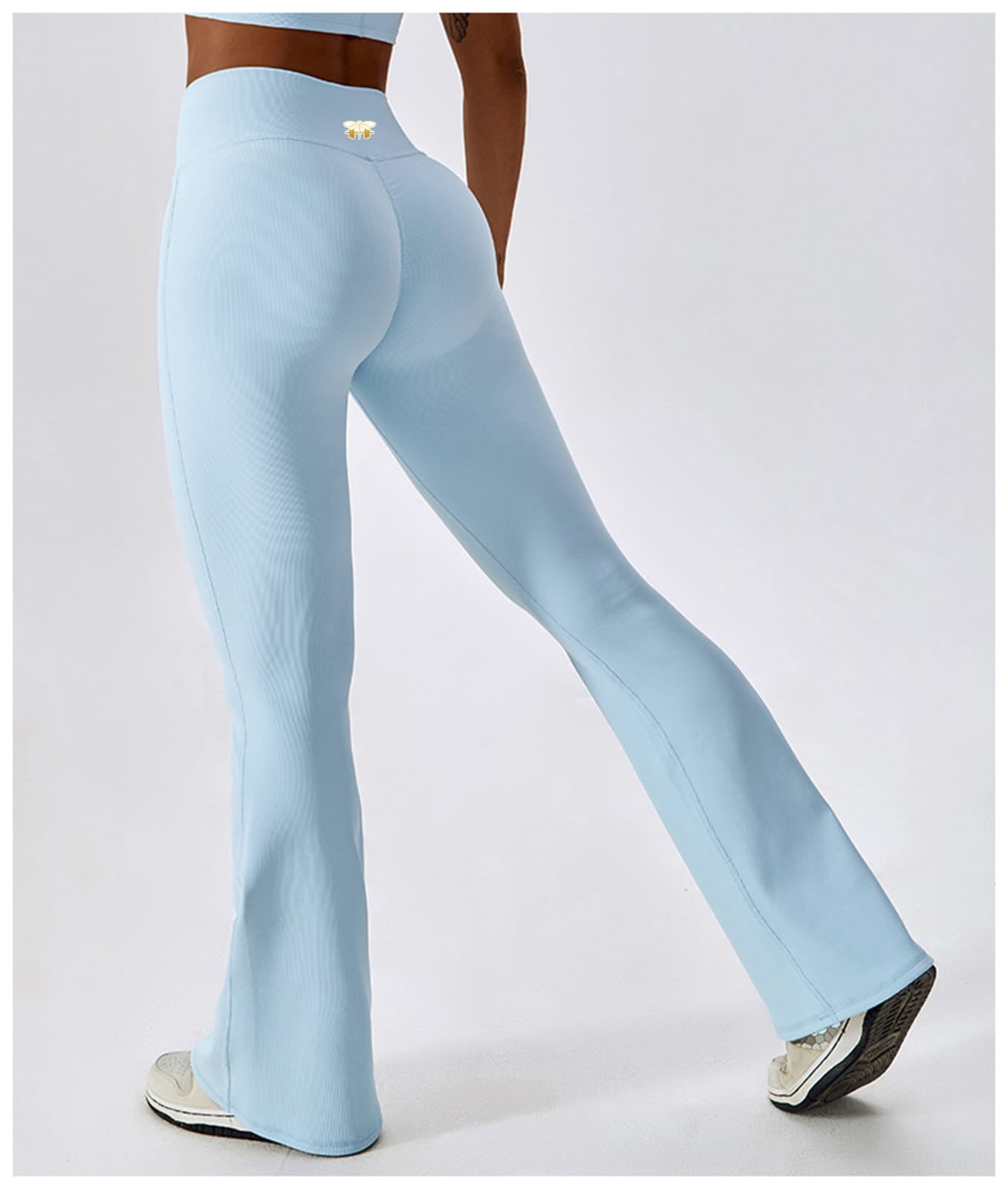 Pastel Blue V Waist Flare Legging