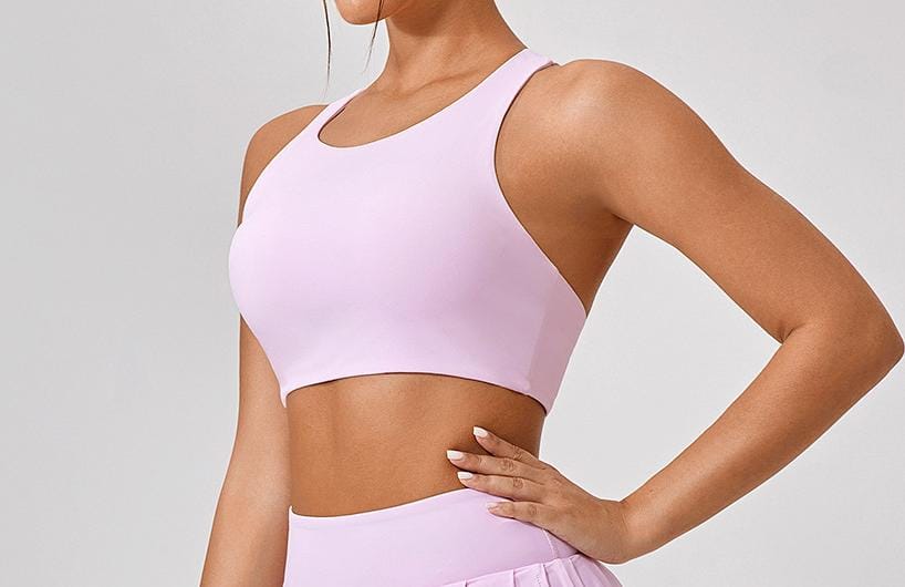 Pink Cross Back Crop Top