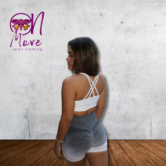 Scrunch Butt Ombre Grey and White  Shorts