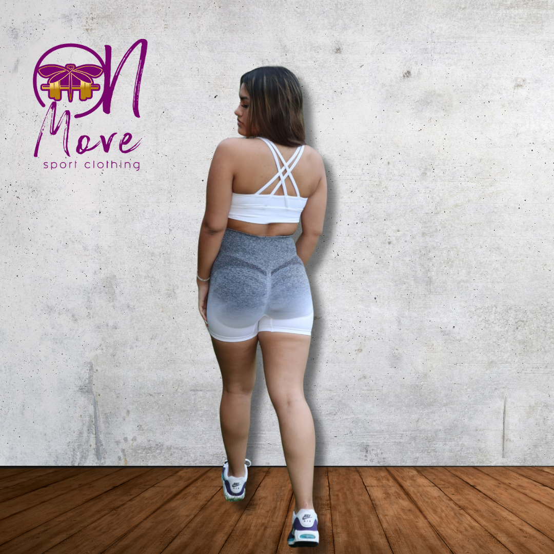 Scrunch Butt Ombre Grey and White Shorts