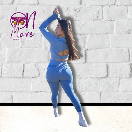 Open Back Long Sleeve Top and High-Waisted Leggins