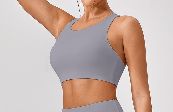 Gray Cross Back Top