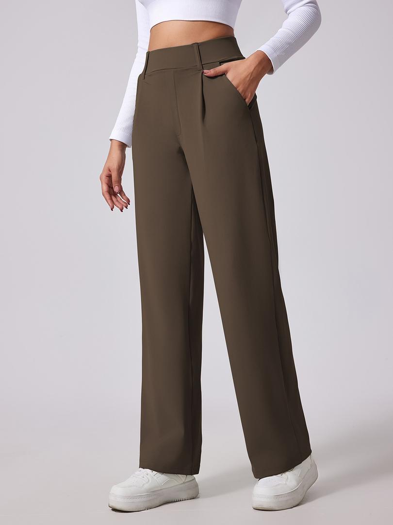 Brown Stretch Pull-On Pant