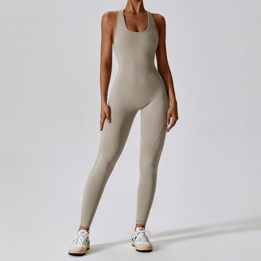 Stone Sleeveless Round Back Jumpsuit