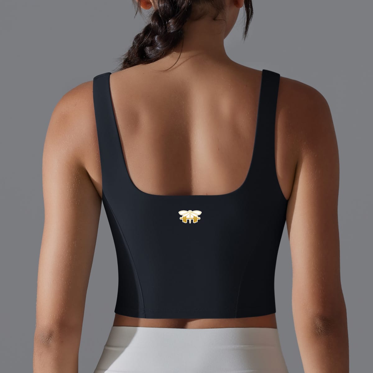 Black Square Neck Tank Top