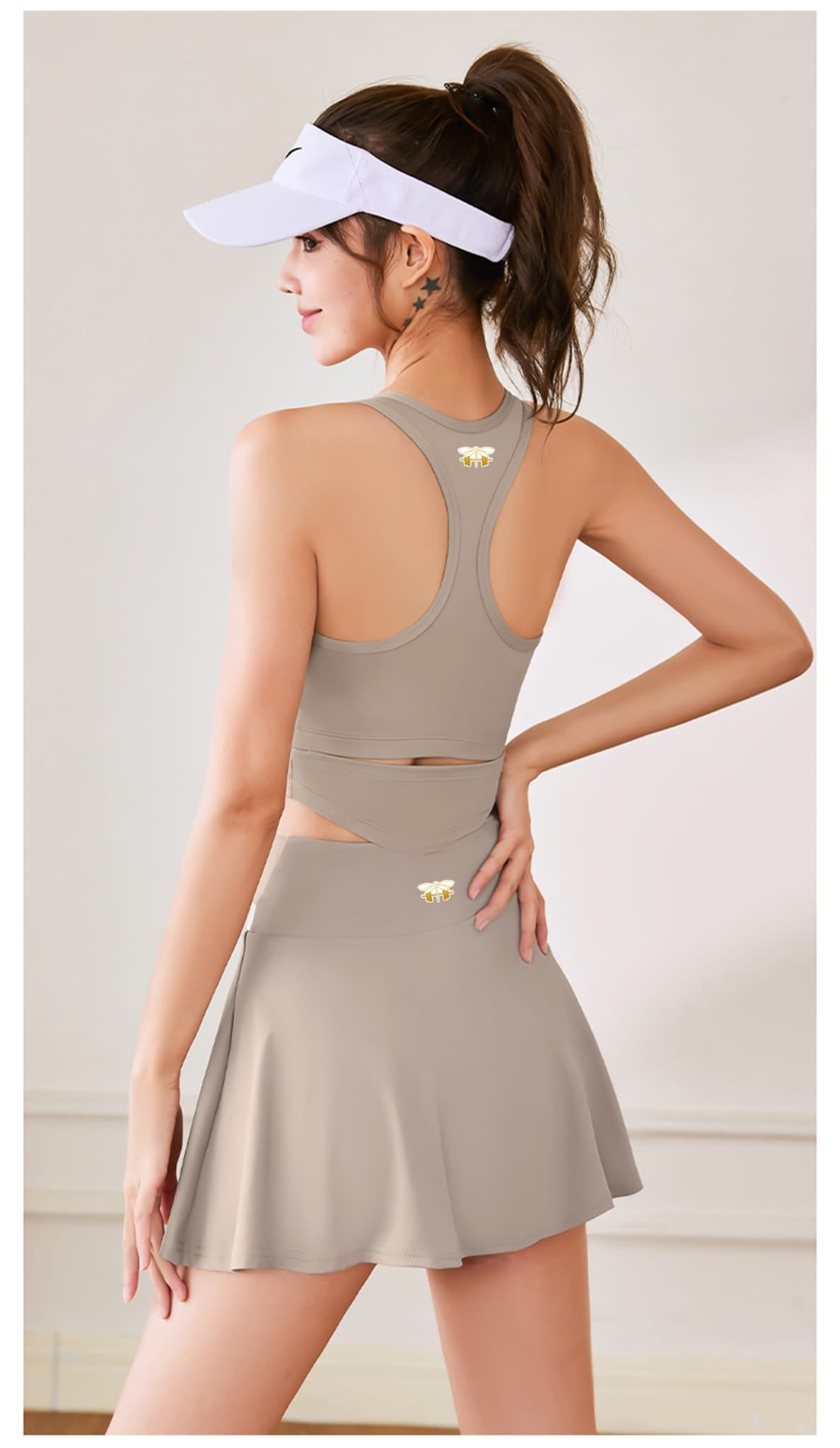 Beige Tennis 2 Pieces Tennis Set