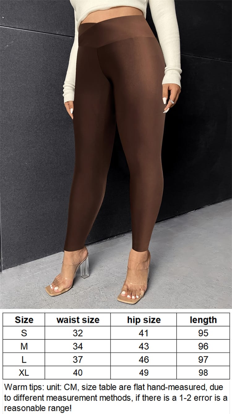 Shiny Mocca V-Waisted Leggings
