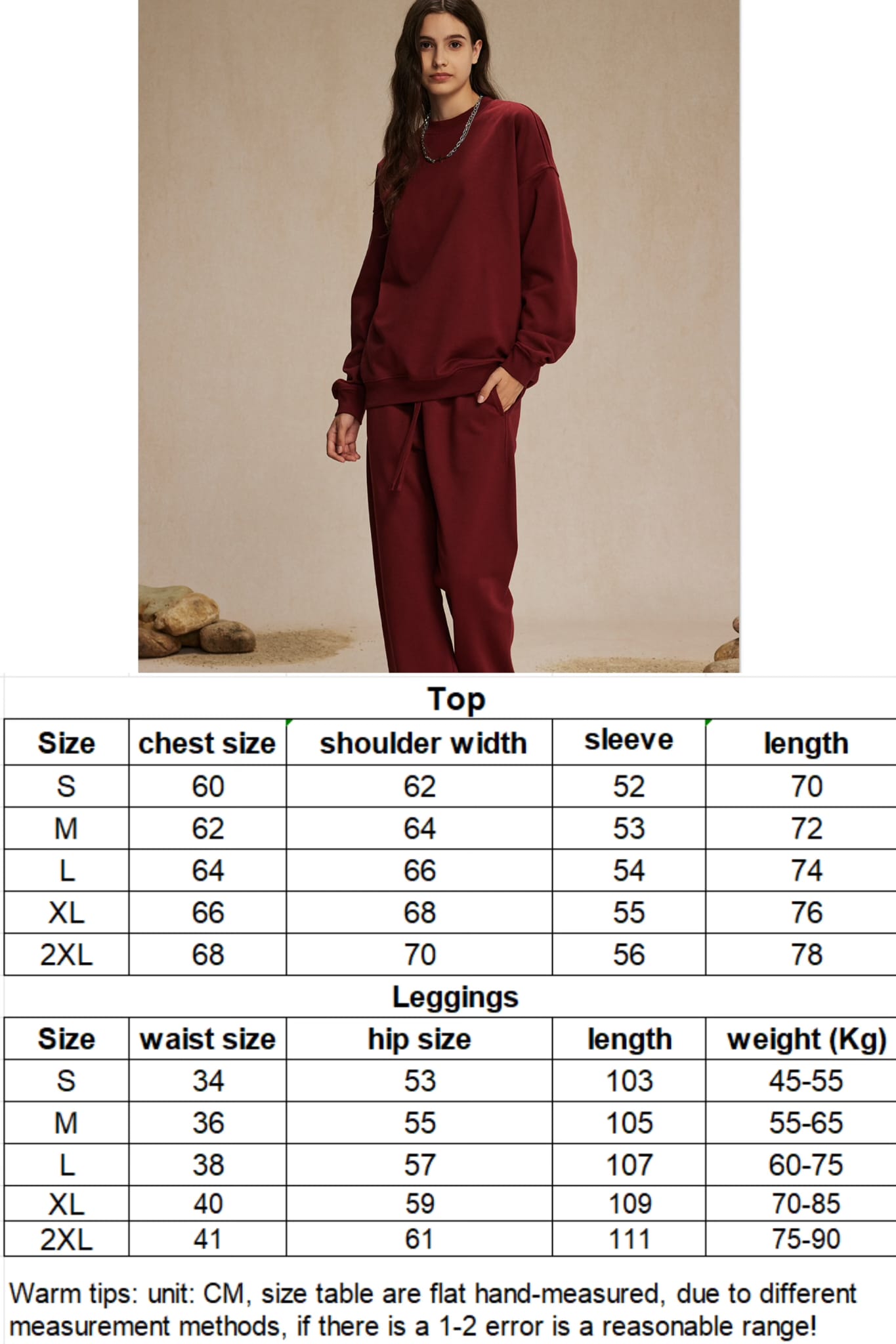 Wine Oversized Sweatshirt Hoodie & Jogger Set