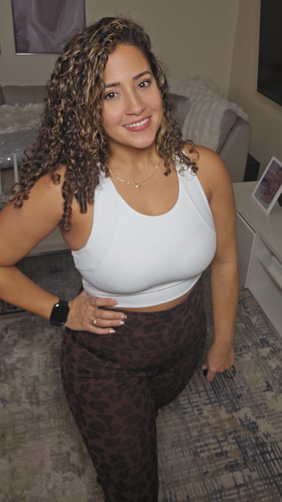 Brown Animal Print Flare Legging