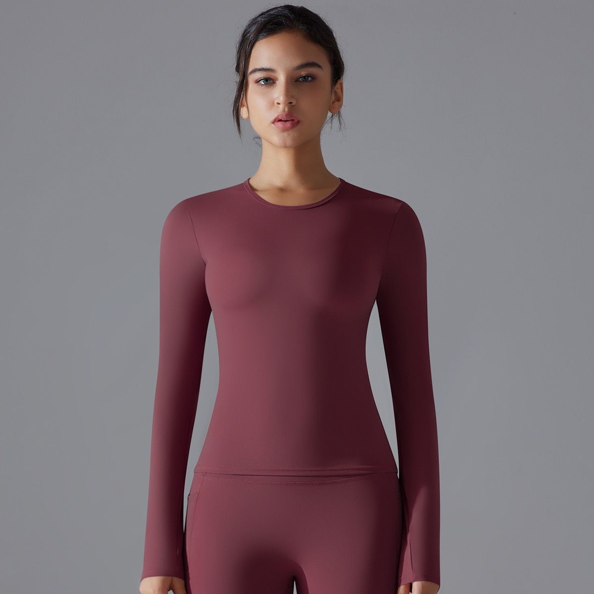Burgundy Soft Sculpt Long Sleeve