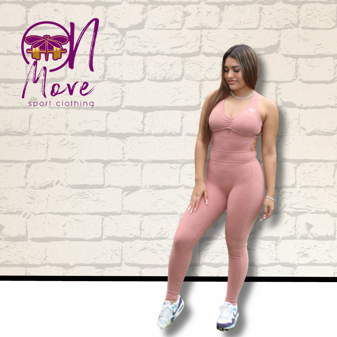 Dusty Pink Laced back Scrunch butt Jumpsuit