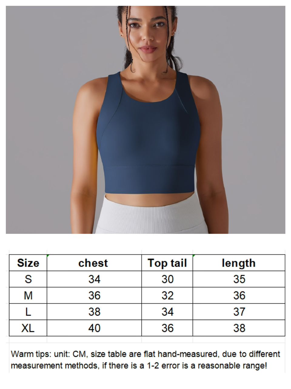 Navy Blue Sports Bra High Neck LongLine Compression