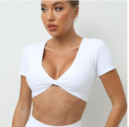 Twist Short-Sleeve Crop Top