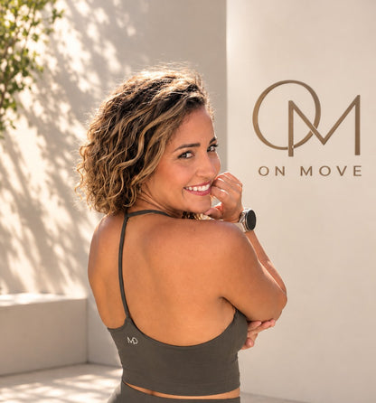Open Back Sports Top – Olive