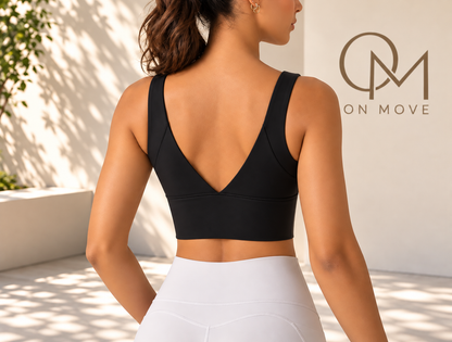 Black V-Back Sculpt Sports Top