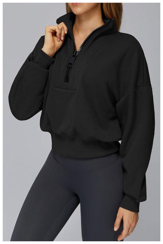 Black Essential Half Zip