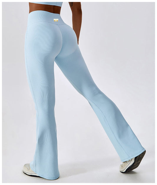 Pastel Blue V Waist Flare Legging