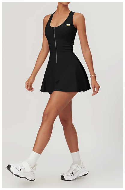 Black Tennis Dress With Zipper