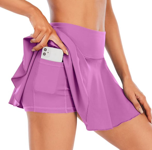 Purple Tennis Skirt Flowy Athletic Shorts