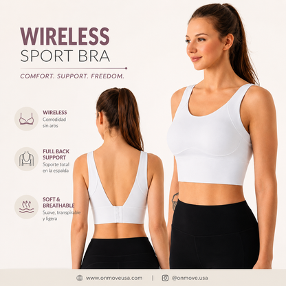 White Wireless Sport bra
