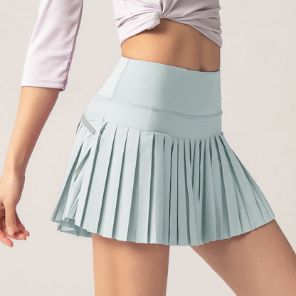 Aqua Tennis Skirt With Shirts Pleated