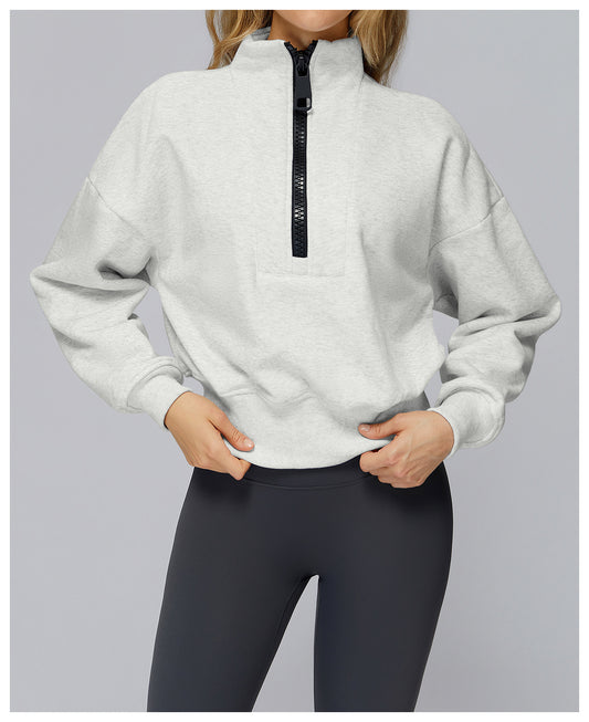 Gray Essential Half Zip