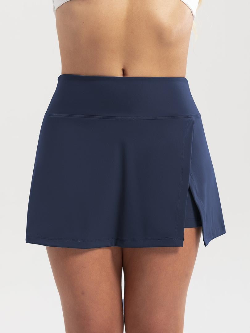High Waisted Performance Skort with Built-In Shorts & Ball Pockets