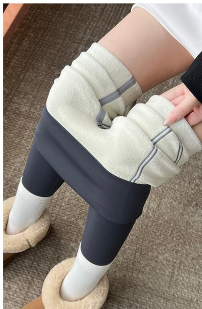 Gray Fleece Lined Deep pockets Winter Leggings
