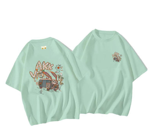 Turquoise Graphic Oversized T-shirt