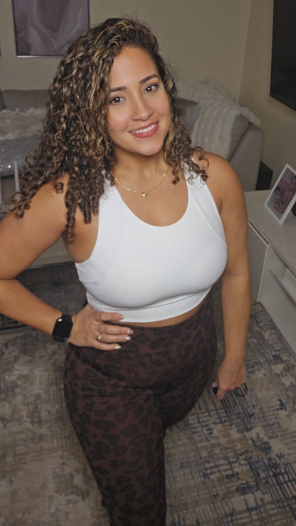 Brown Animal Print Flare Legging