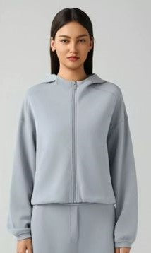 Gray Luxe Lounge Zip-Up Hoodie & Pocket Jogger Set