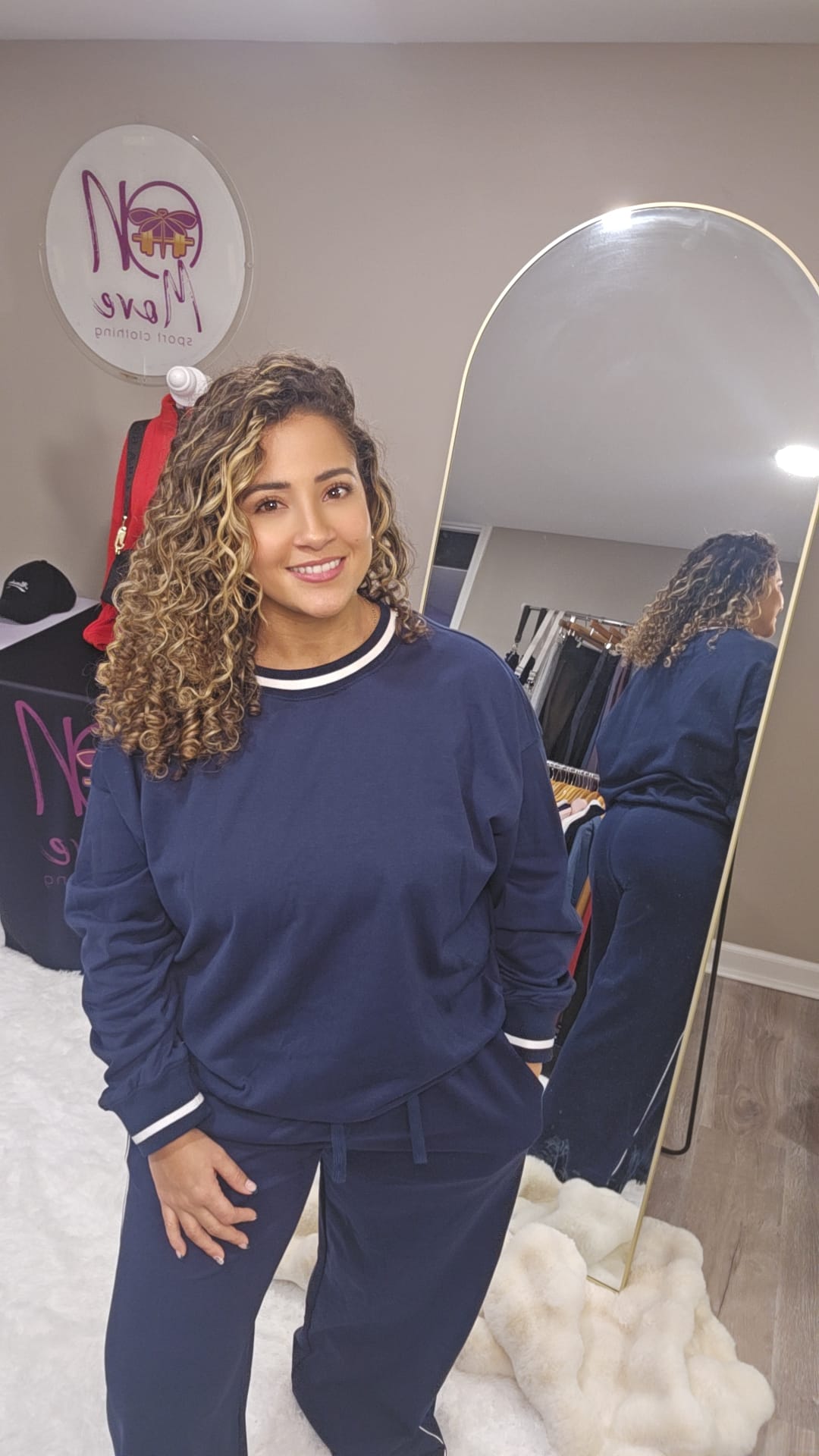 Navy Wide-Leg Lounge Set