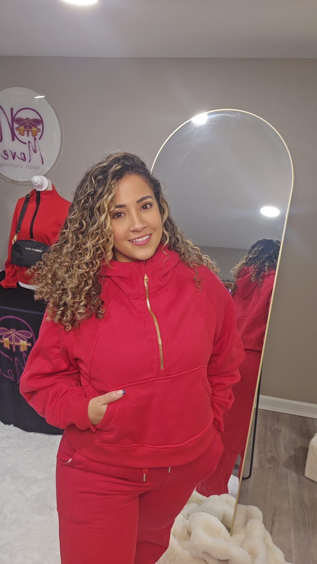 Fire Red Scuba & Flare Sweatpant Set