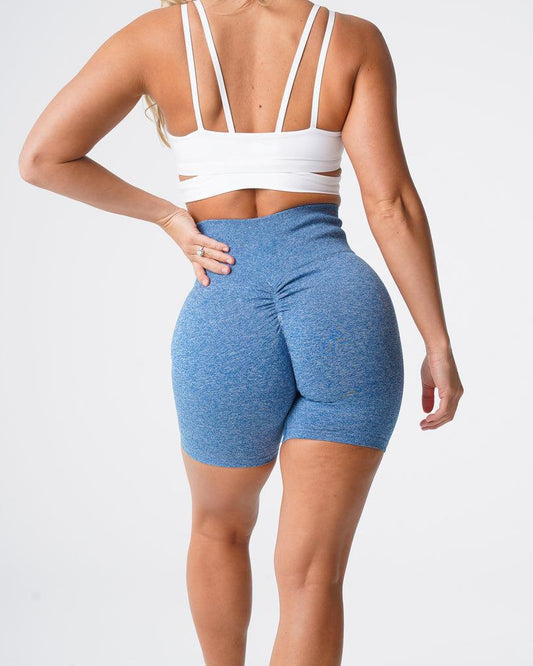 Navy Blue Scrunch Butt Biker Shorts