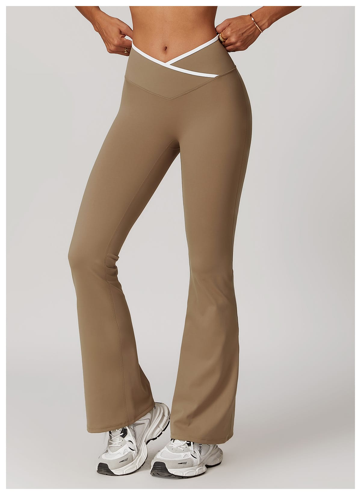 Brown V Waist Flare Legging