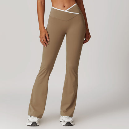 Brown V Waist Flare Legging