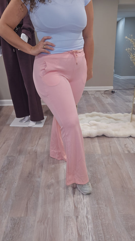 Pastel Pink Flare Joggers