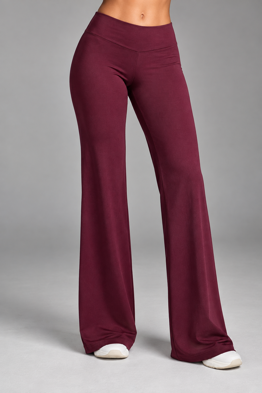 Burgundy Wide Leg Pants