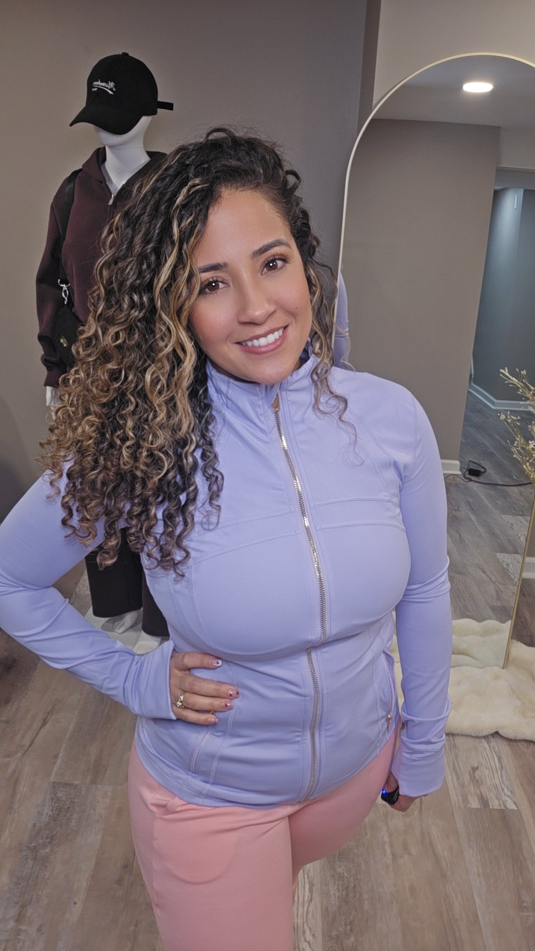 Lilac  Golden Zip Aligned Sculpt Jacket