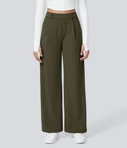 Olive Chic Flow Wide-Leg Pants