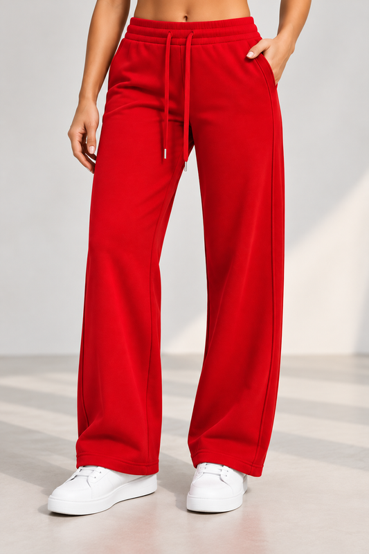 Red Effortless Move Flared Sweatpant