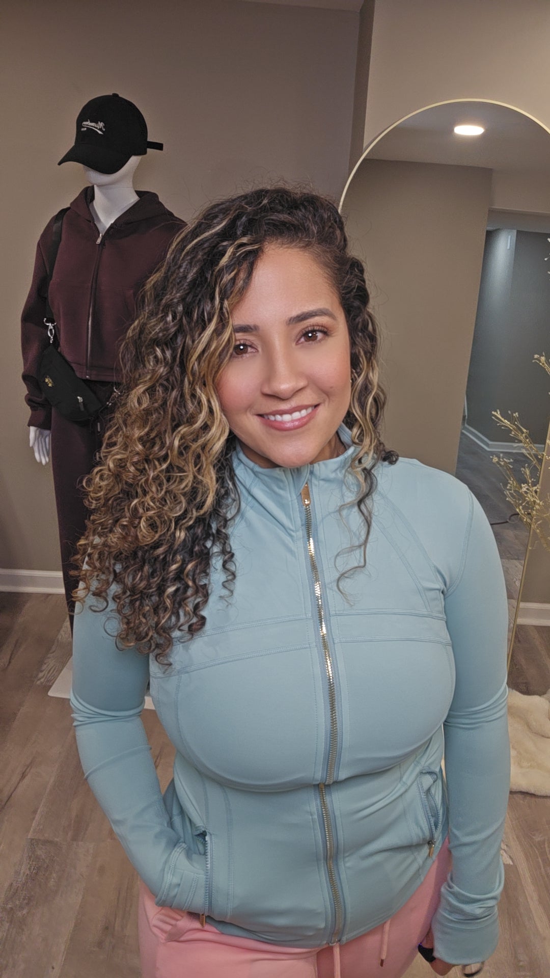 Aqua Golden Zip Aligned Sculpt Jacket