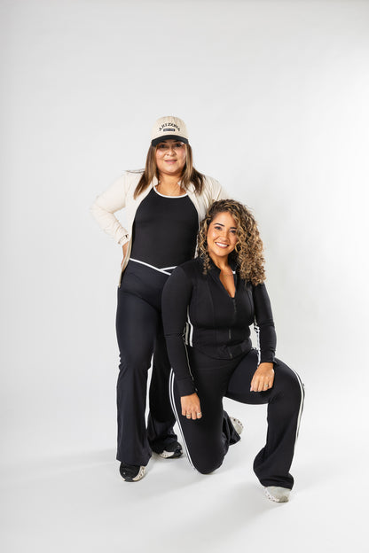 Black Stripe Flare Set