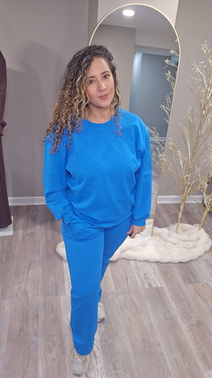 Electric Blue Hoodie & Sweatpants Motion Set